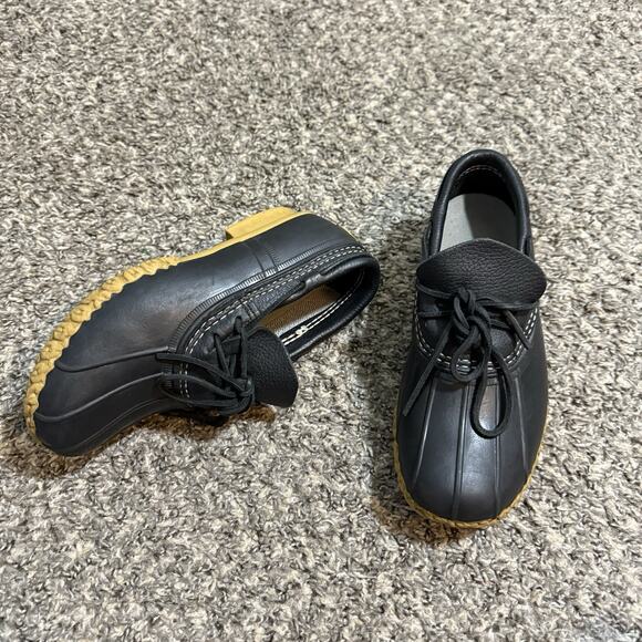 LL Bean Black Duck Boot Low Top Rain Shoes Men's Size 7 Made in USA - Picture 2 of 8